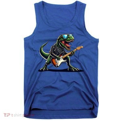 Punk Dinosaur RockN Roll Goth Dino Funny Guitar Band Great Gift Tank Top