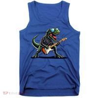 Punk Dinosaur RockN Roll Goth Dino Funny Guitar Band Great Gift Tank Top thumb 0