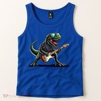 Punk Dinosaur RockN Roll Goth Dino Funny Guitar Band Great Gift Tank Top thumb 2