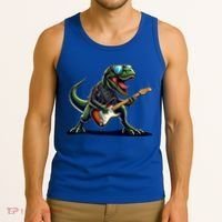 Punk Dinosaur RockN Roll Goth Dino Funny Guitar Band Great Gift Tank Top thumb 3