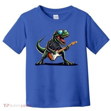Punk Dinosaur RockN Roll Goth Dino Funny Guitar Band Great Gift Toddler T-Shirt