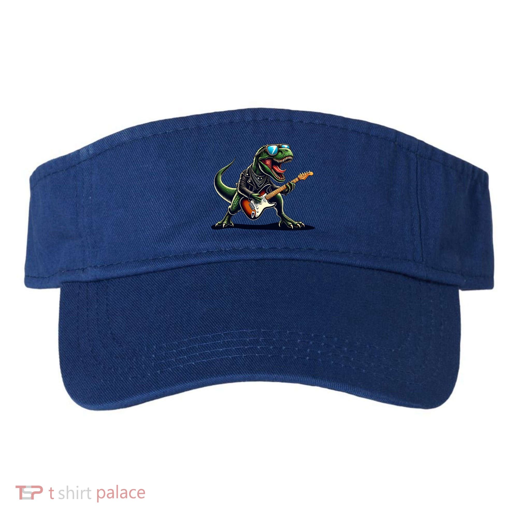 Punk Dinosaur RockN Roll Goth Dino Funny Guitar Band Great Gift Visor