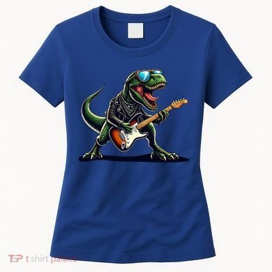 Punk Dinosaur RockN Roll Goth Dino Funny Guitar Band Great Gift Women's T-Shirt