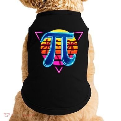 Pi Day Retro Tropical Logo Doggie Tank