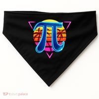 Pi Day Retro Tropical Logo USA-Made Doggie Bandana thumb 0