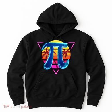 Pi Day Retro Tropical Logo Hoodie