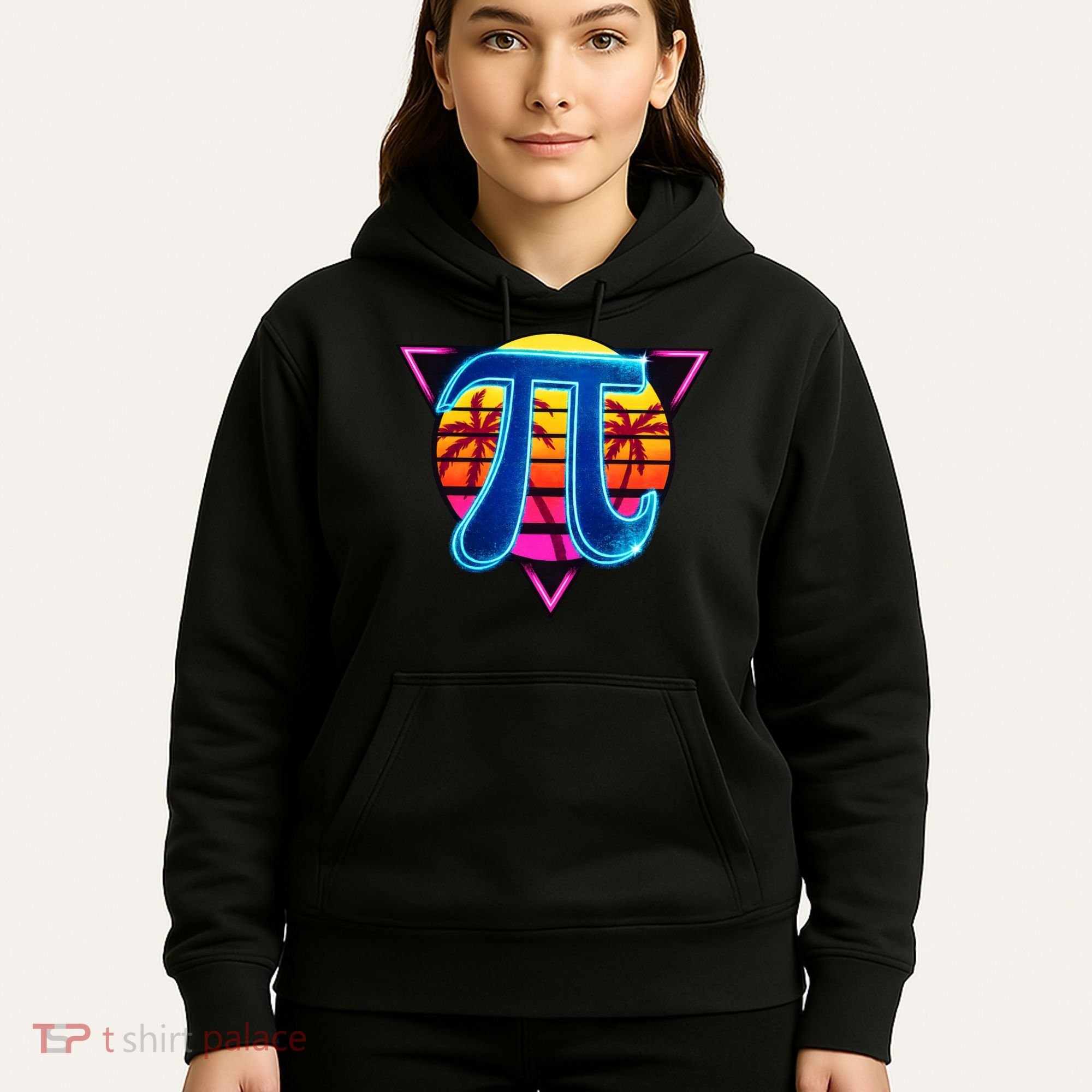 Pi Day Retro Tropical Logo Hoodie