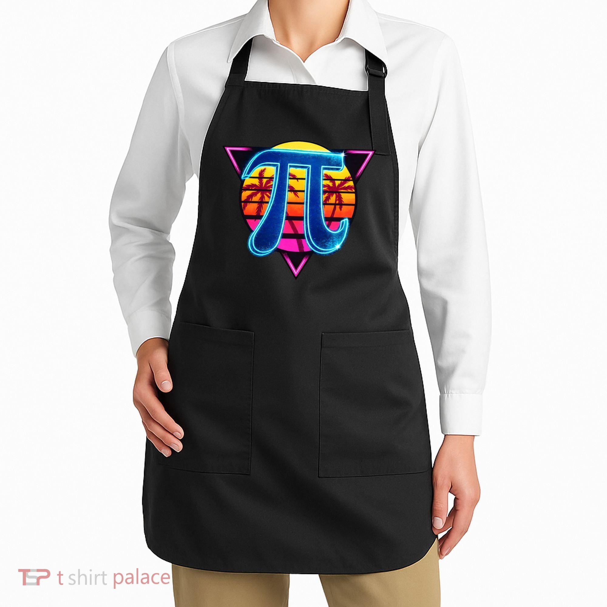 Pi Day Retro Tropical Logo Apron