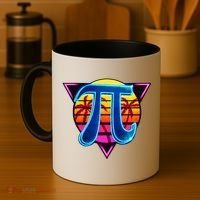 Pi Day Retro Tropical Logo Coffee Mug thumb 4