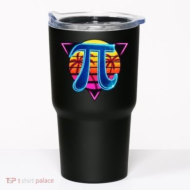 Pi Day Retro Tropical Logo Tumbler