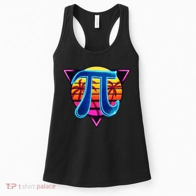 Pi Day Retro Tropical Logo Women's Tank Top