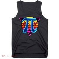 Pi Day Retro Tropical Logo Tank Top thumb 0