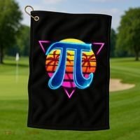 Pi Day Retro Tropical Logo Golf Towel thumb 1