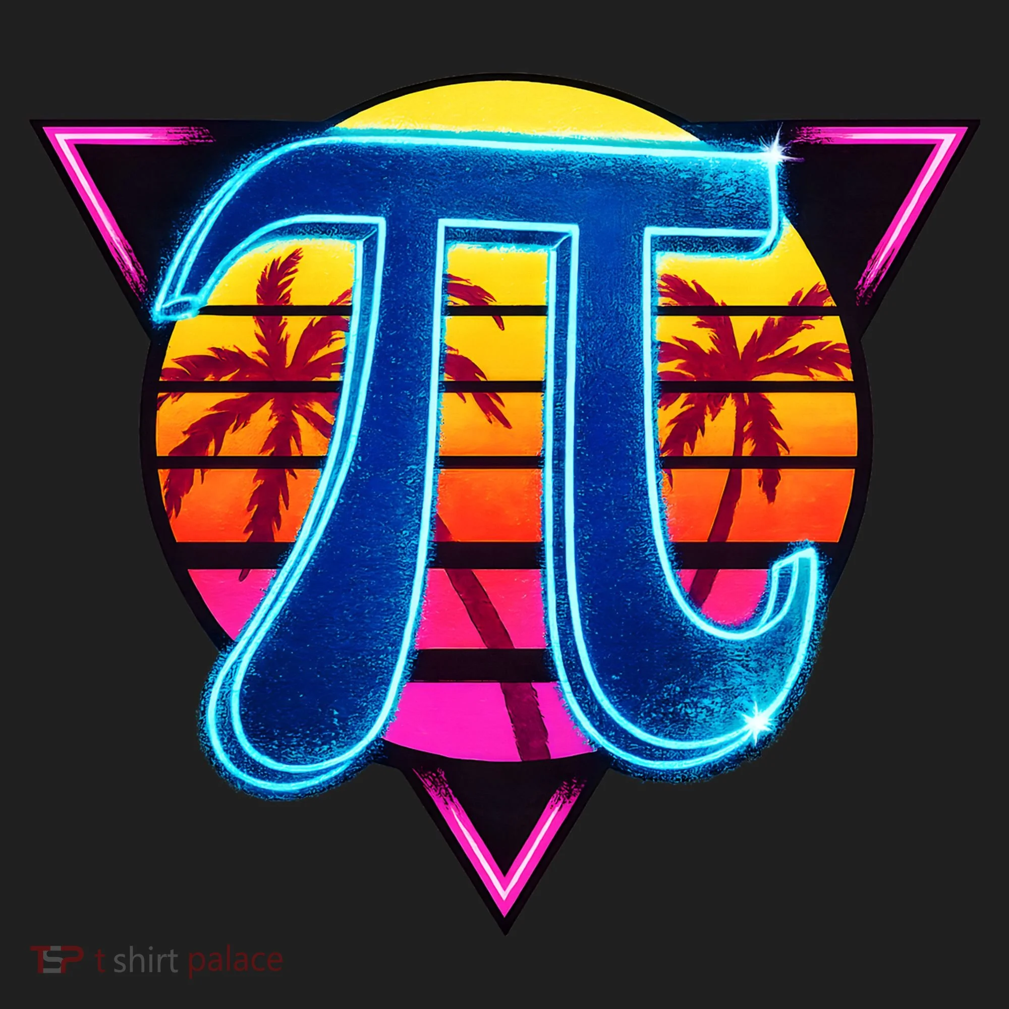 Pi Day Retro Tropical Logo Golf Towel