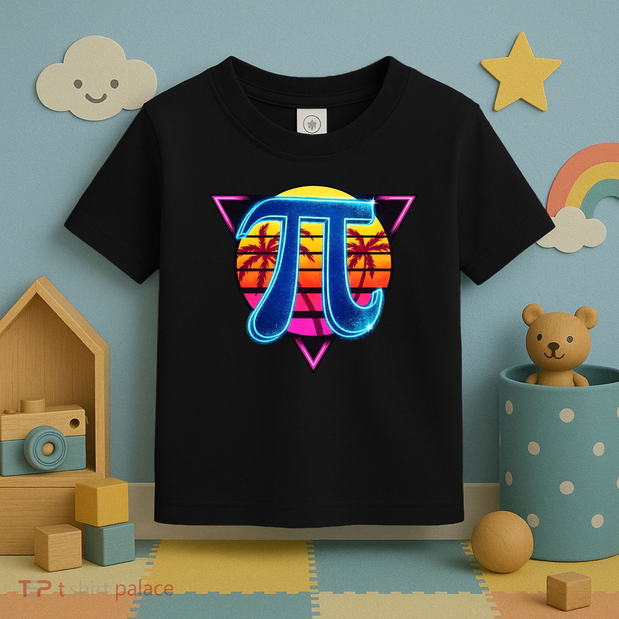 Pi Day Retro Tropical Logo Toddler T-Shirt