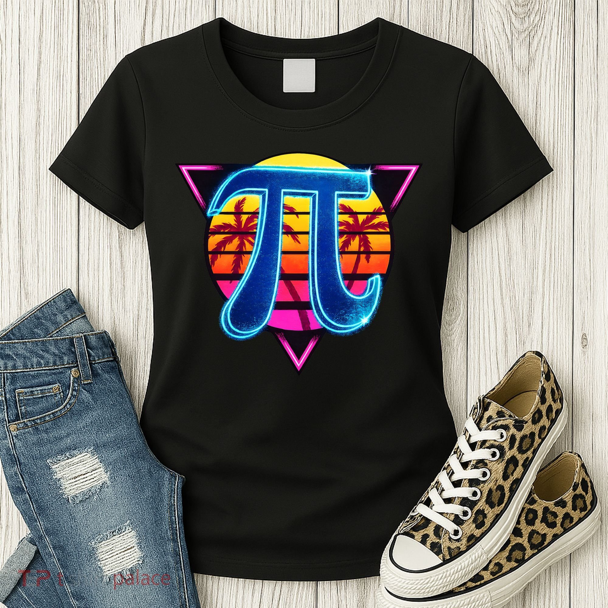 Pi Day Retro Tropical Logo Women's T-Shirt