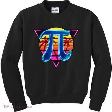 Pi Day Retro Tropical Logo Kids Sweatshirt
