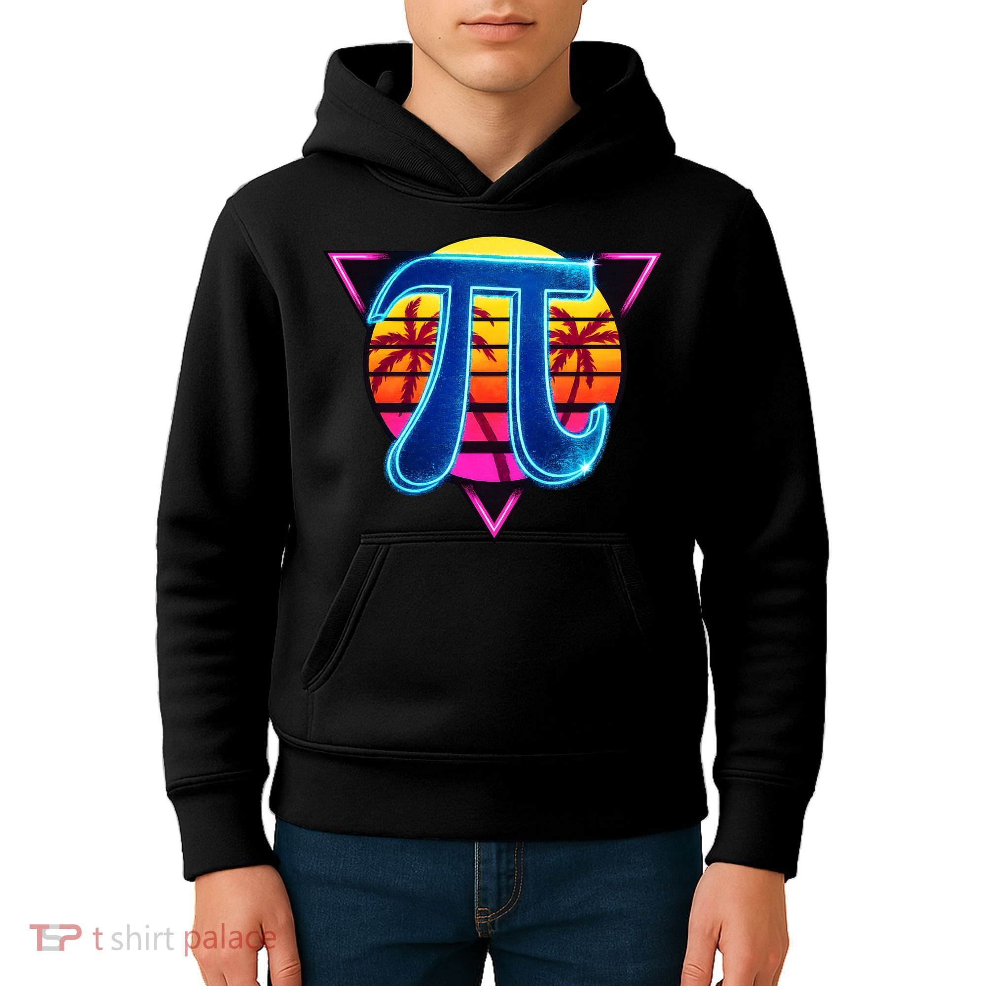 Pi Day Retro Tropical Logo Kids Hoodie