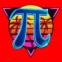 Pi Day Retro Tropical Logo Santa Hat thumb 1