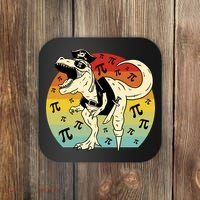 Pirate Dinosaur Retro Sunset Pi 3.14159 Coaster thumb 0