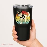 Pirate Dinosaur Retro Sunset Pi 3.14159 Tumbler thumb 2