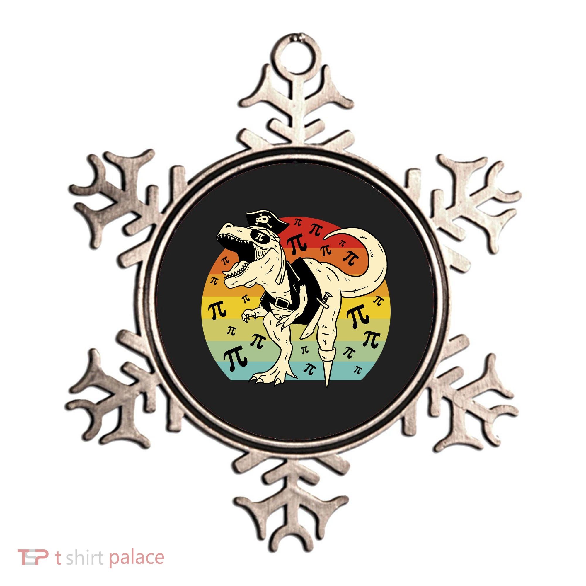 Pirate Dinosaur Retro Sunset Pi 3.14159 Ornament