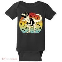 Pirate Dinosaur Retro Sunset Pi 3.14159 Baby Bodysuit thumb 0