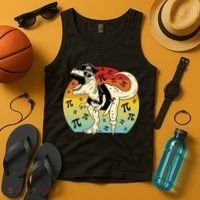Pirate Dinosaur Retro Sunset Pi 3.14159 Tank Top thumb 4