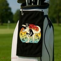 Pirate Dinosaur Retro Sunset Pi 3.14159 Golf Towel thumb 2
