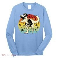 Pirate Dinosaur Retro Sunset Pi 3.14159 Long Sleeve Shirt thumb 0