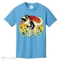 Pirate Dinosaur Retro Sunset Pi 3.14159 Kids T-Shirt thumb 0