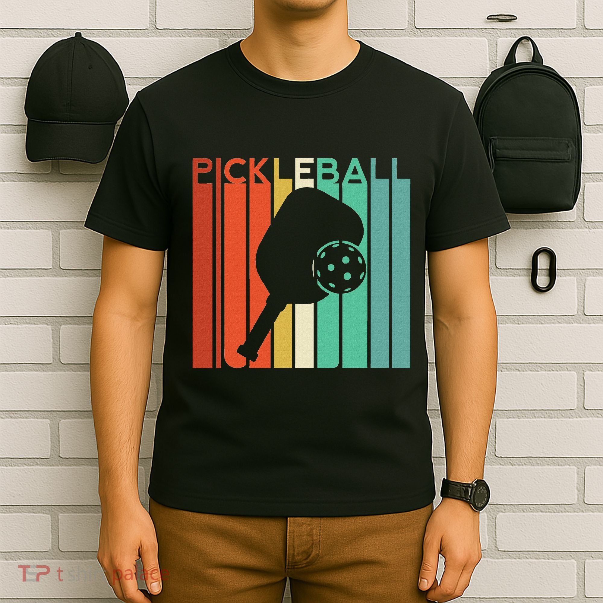 Pickleball Dinking Retro Vintage Sport Racquet Paddle Ball T-Shirt