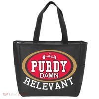 Purdy Damn Relevant San Francisco Football Tote Bag thumb 0