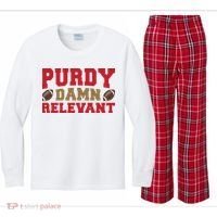 Purdy Damn Relevant San Francisco Football Kids Long Sleeve Plaid Pajama Set thumb 0