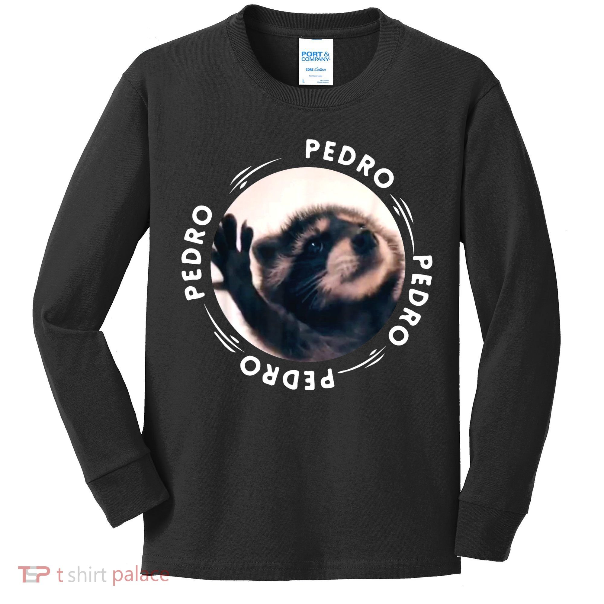 Pedro Dancing Raccoon Pedro Pedro Dancing Raccoon Meme Kids Long Sleeve Shirt