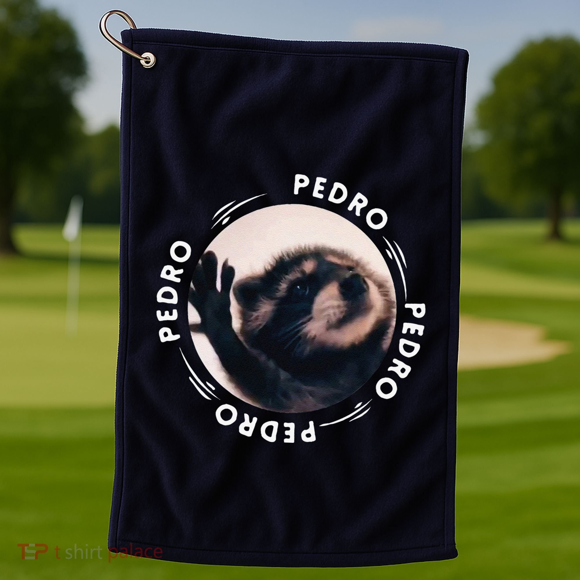 Pedro Dancing Raccoon Pedro Pedro Dancing Raccoon Meme Funny Golf Towel