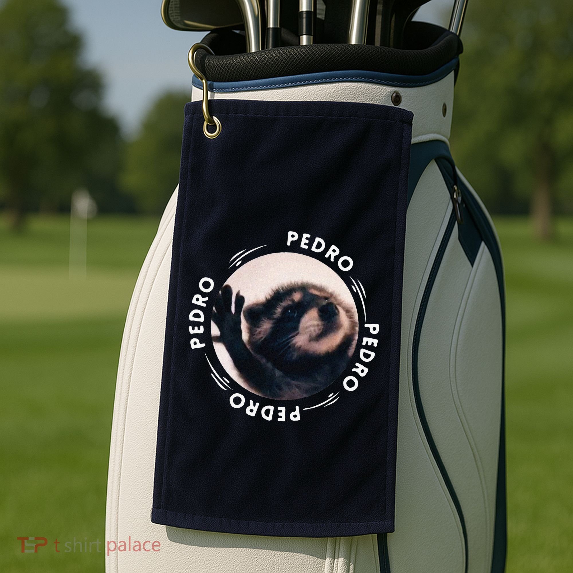 Pedro Dancing Raccoon Pedro Pedro Dancing Raccoon Meme Funny Golf Towel