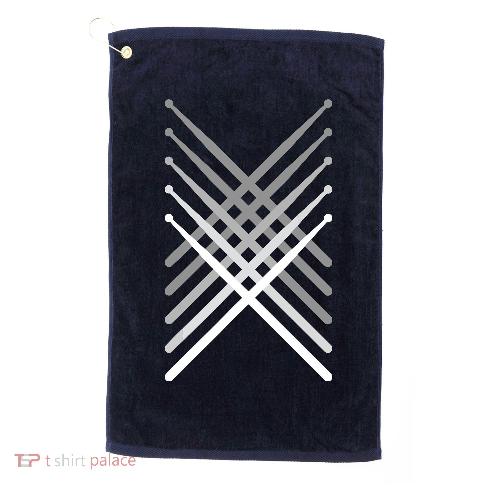 Percussion Drum Sticks Black Golf Towel