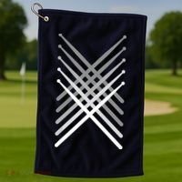Percussion Drum Sticks Black Golf Towel thumb 1