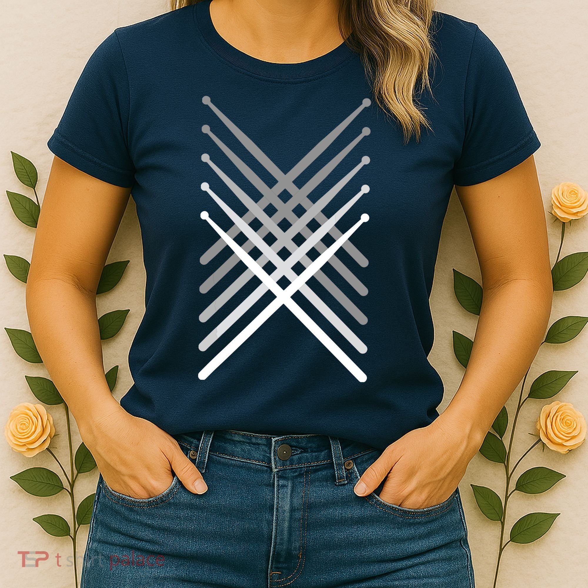 Percussion Drum Sticks Black Women's T-Shirt