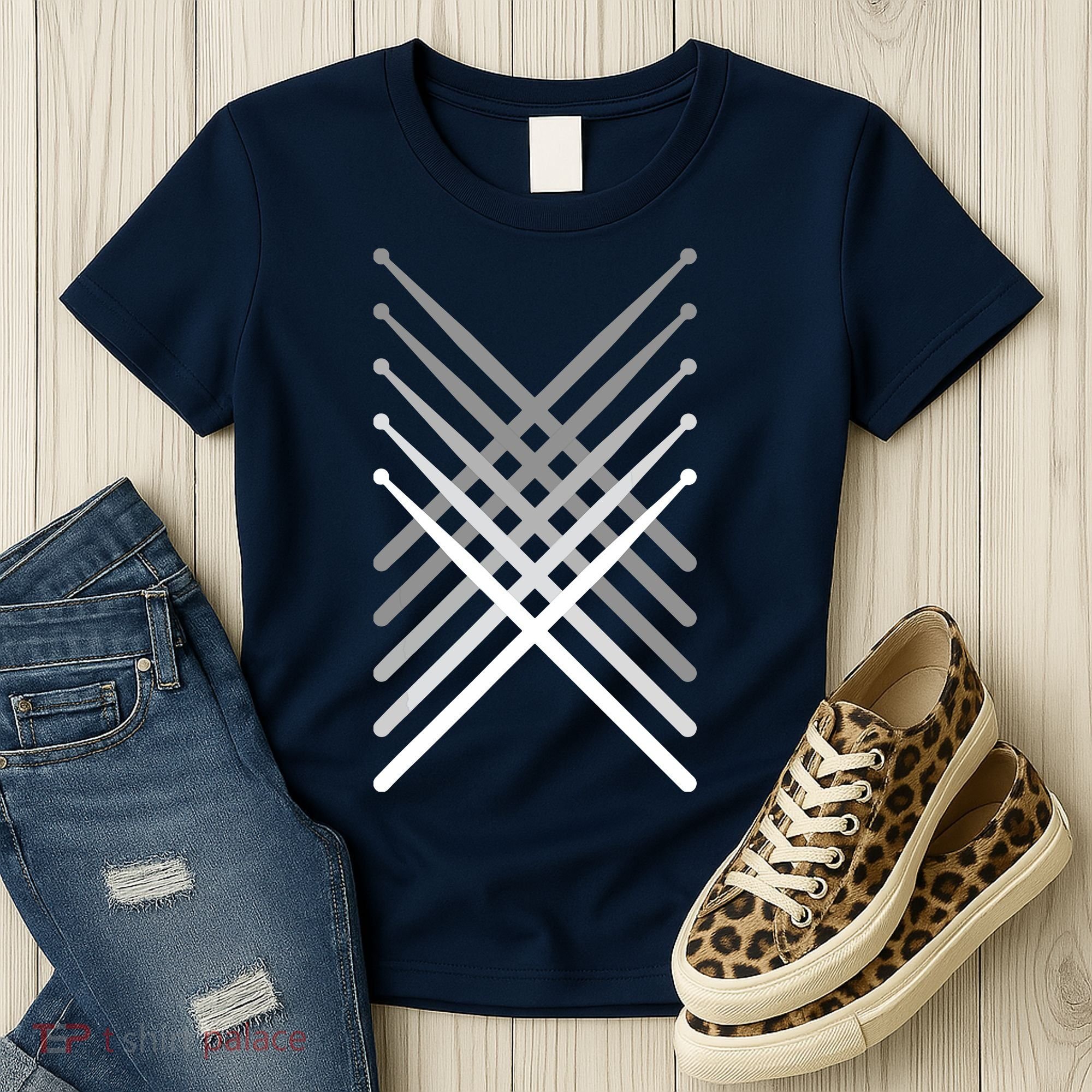 Percussion Drum Sticks Black Women's T-Shirt