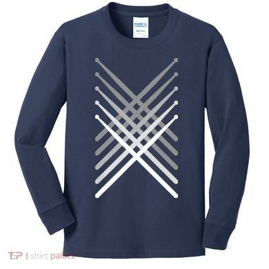 Percussion Drum Sticks Black Kids Long Sleeve Shirt