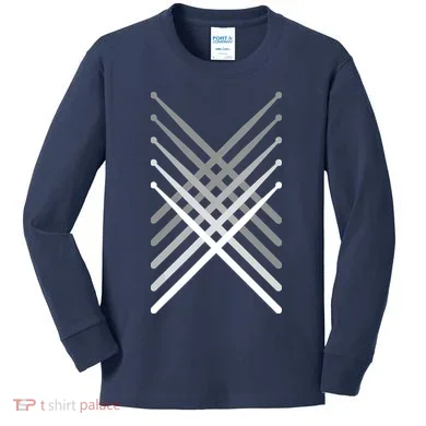 Percussion Drum Sticks Black Kids Long Sleeve Shirt