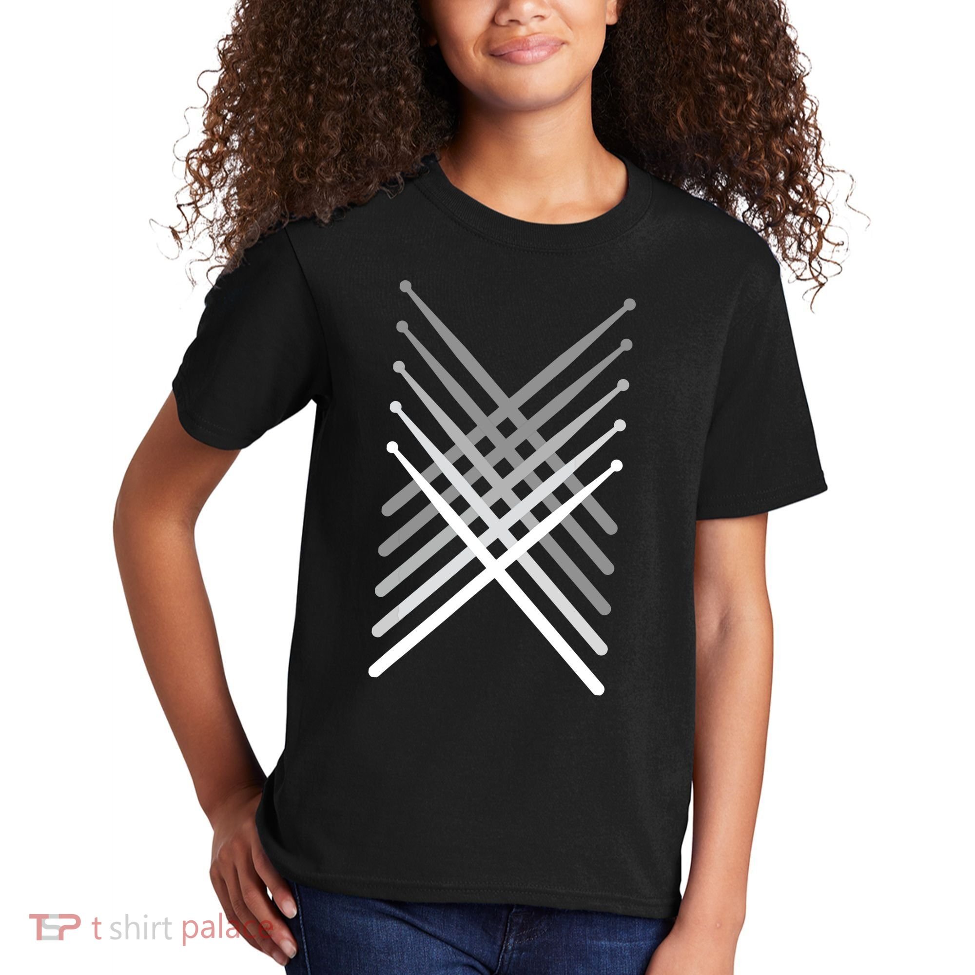 Percussion Drum Sticks Black Kids T-Shirt