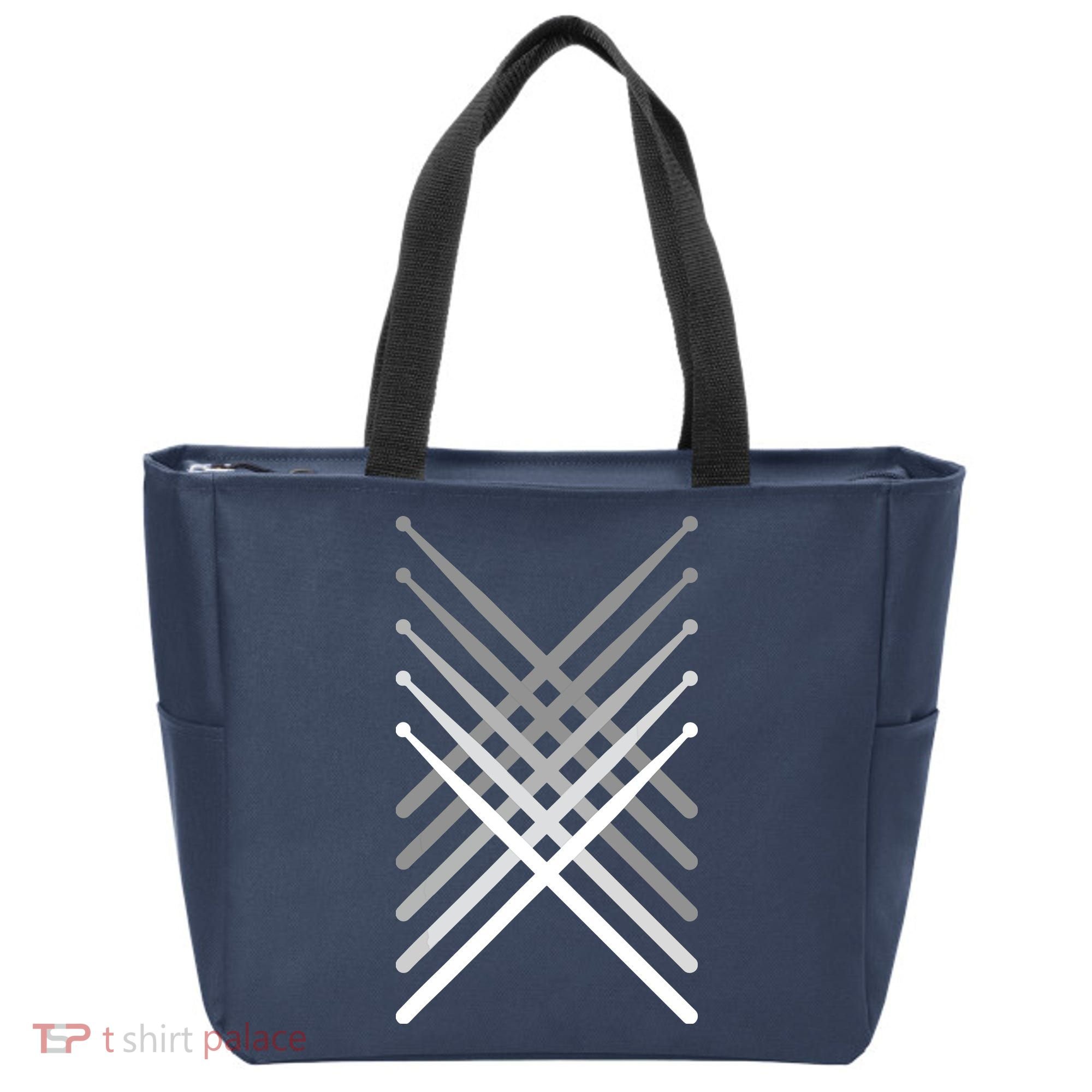 Percussion Drum Sticks Black Tote Bag