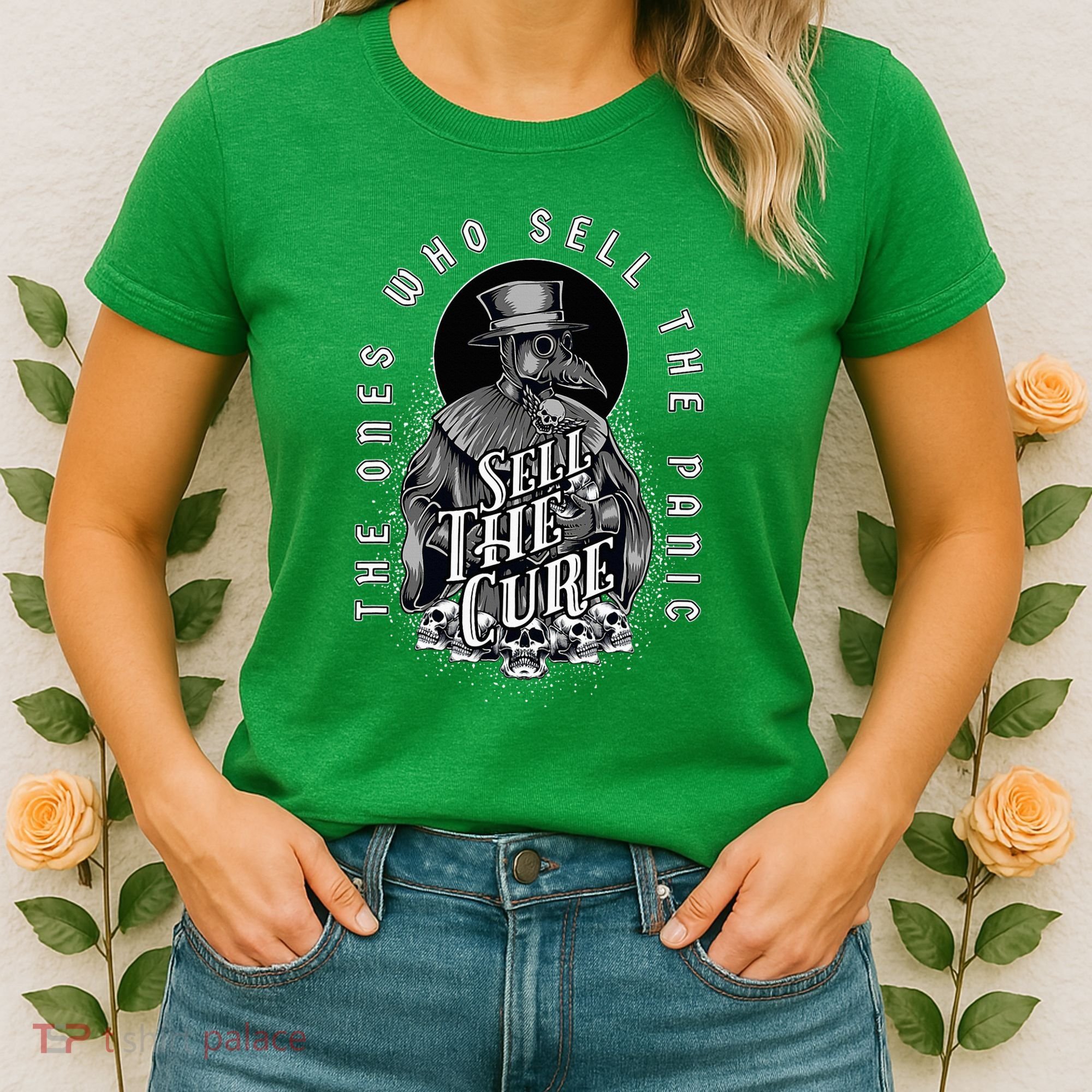 Plague Doctor Sell The Panic Sell The Cure Women's T-Shirt