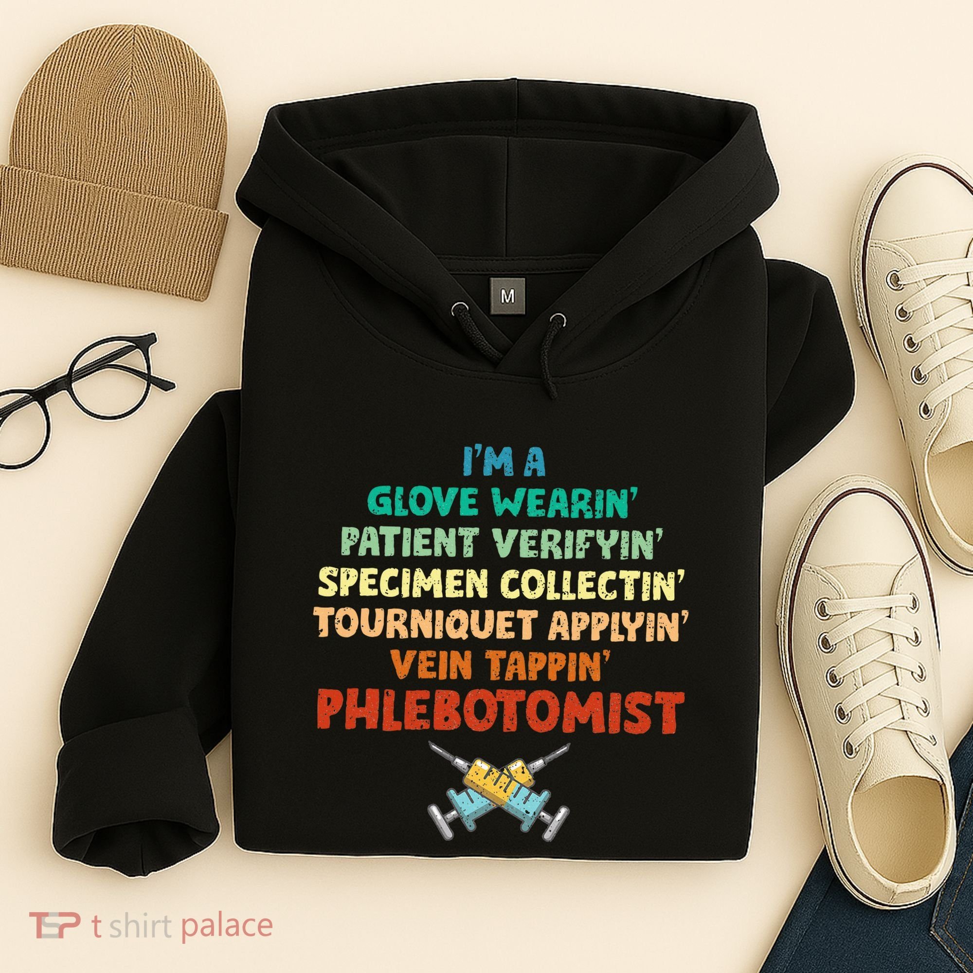Phlebotomist Definition Syringe Nurse Phlebotomy Hoodie