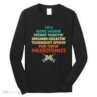 Phlebotomist Definition Syringe Nurse Phlebotomy Long Sleeve Shirt thumb 0