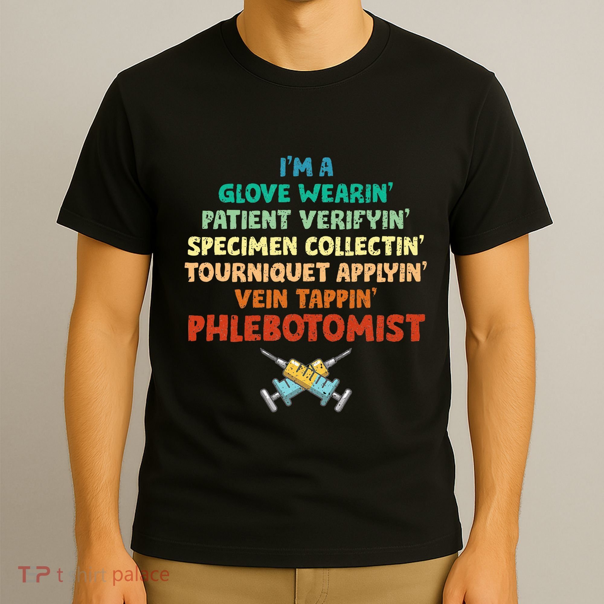 Phlebotomist Definition Syringe Nurse Phlebotomy T-Shirt