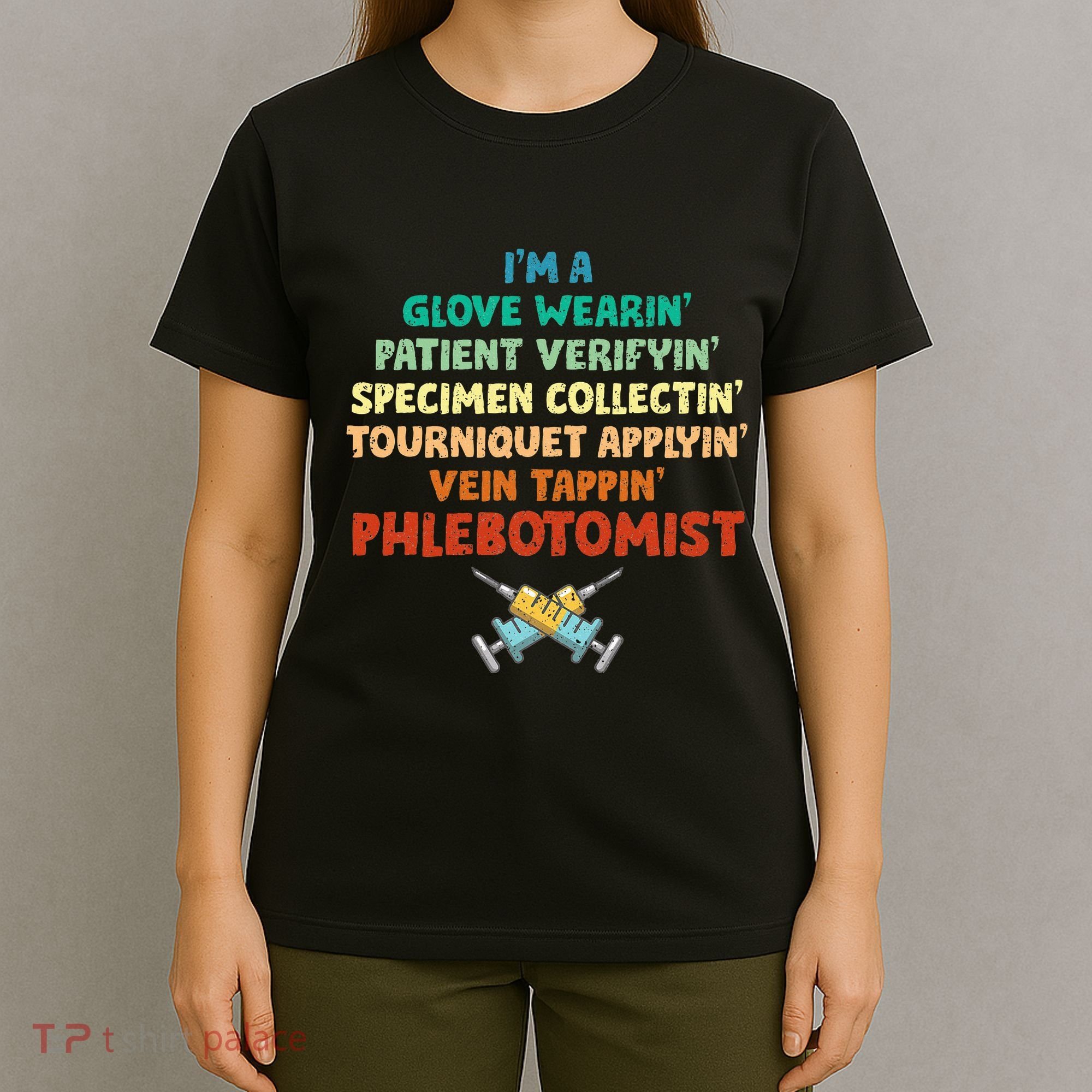 Phlebotomist Definition Syringe Nurse Phlebotomy T-Shirt